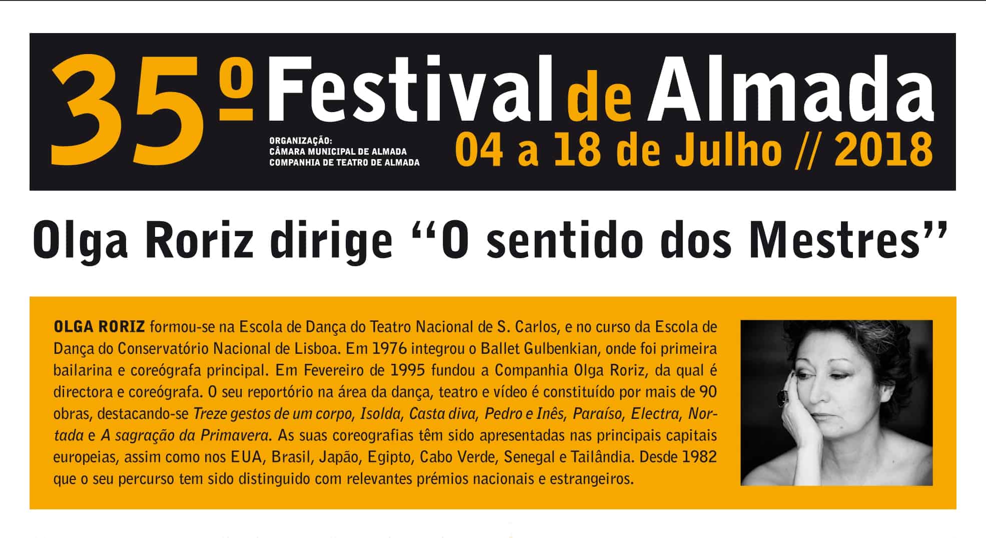 35.º Festival de Almada já tem Mestra: Olga Roriz